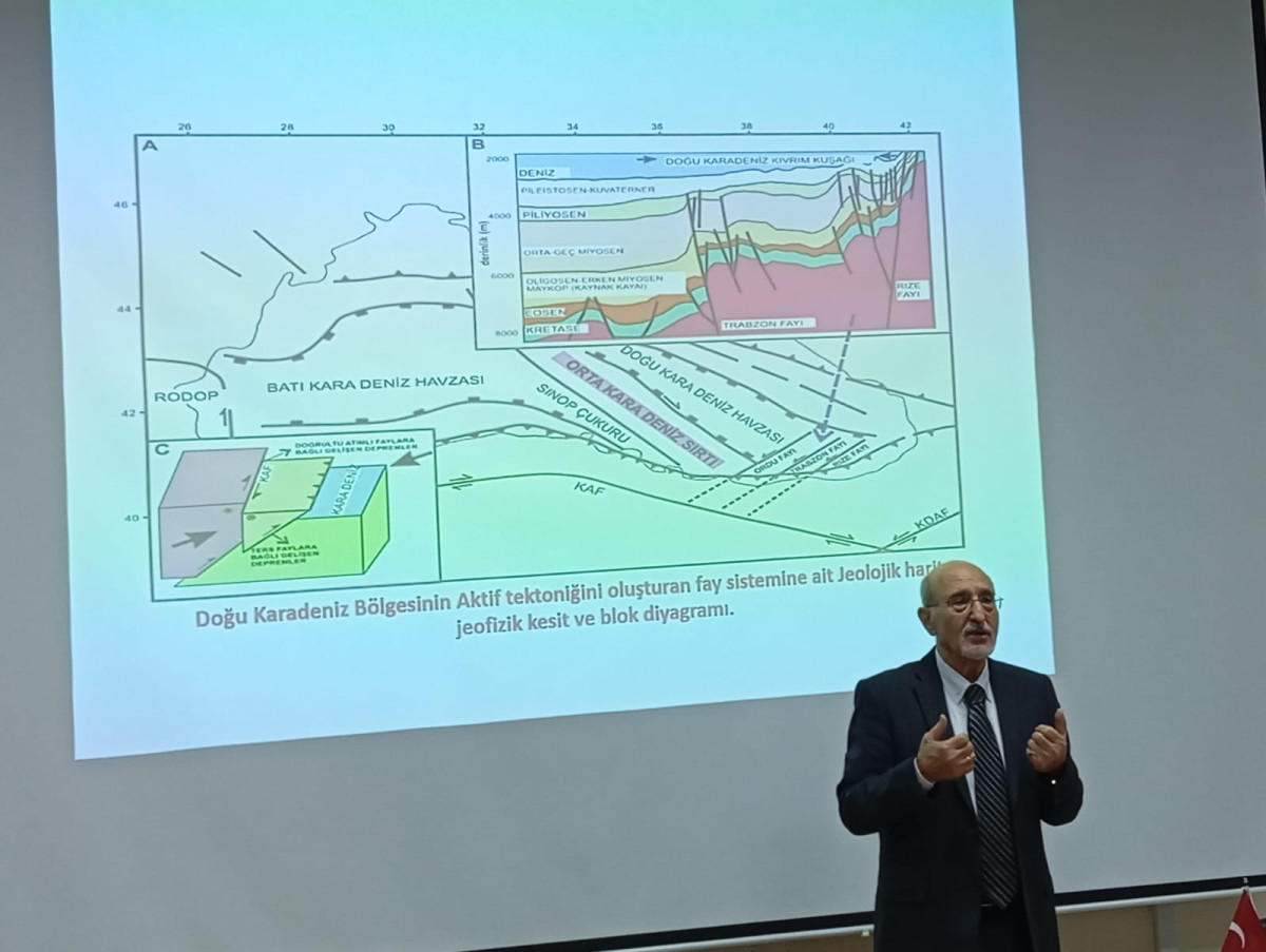 RTEÜ’DE KONFERANS VEREN DEPREM UZMANI PROF.DR. BEKTAŞ, “ RİZE’DE DEPREM RİSKİ YOKTUR DEMEK YANLIŞTIR.” DEDİ